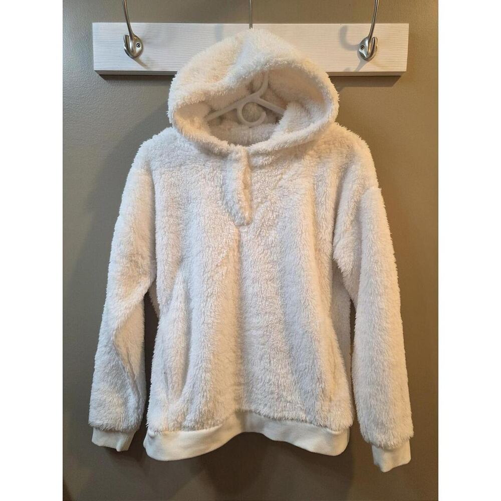Unka Lux Women’s Sherpa Fleece Pullover Ivory Size Small